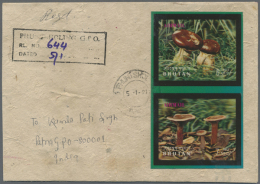 1970-2004, Vf Lot Of 9 Covers, Six Picture Postal Cards And 3 FDC's, Colorfull Frankings, Some With 3D-stamps, Many... - Bhutan