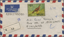 1970/1989, Ten Interesting Letters Mostly To FINLAND/Europe, Three From Olathang Hotel Paro And Kharbandi Hotel... - Bhutan