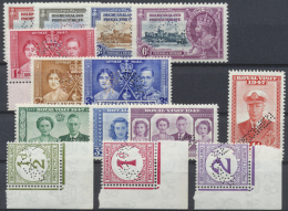 1935/1947, U/m Lot Of Specimen Issues: SG 111/14s, 115/17s, 132/35s, D4/6s. SG £540. (R) - Autres & Non Classés