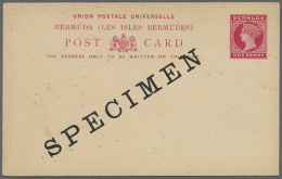 1880/1960 (ca.), Collection Of 58 Unused Postcards And Reply Cards, Registered Letters, Wrappers And... - Bermudes