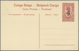 1921, Stationery Card 15 On 10c. Red, Lor Of Four Unused Cards Showing Varieties: Inverted Ovp. (3) And Lying Ovp.... - Andere & Zonder Classificatie