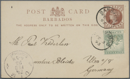 1887/1925 (ca.), Accumulation Of About 115 Mostly Commercially Used Postcards, Envelopes, Registered Letters And... - Barbades (1966-...)