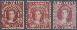 1863/1882, UNMOUNTED MINT Assortment Of 57 Stamps, Each With CERTIFICATE. Following SG Nos. Are Included: 20 (7),... - Bahama's (1973-...)