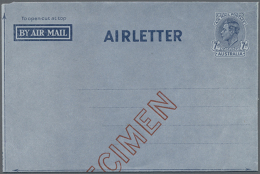 1950/1965 (ca.), AEROGRAMMES: Unusual Accumulation With Airletters And Aerogrammes All With Red Double-lined... - Entiers Postaux