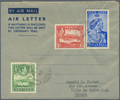 1980/1994 (ca.): Accumulation With About 70 Used And Unused AEROGRAMMES With Some Interesting Items Incl. Different... - Antigua And Barbuda (1981-...)