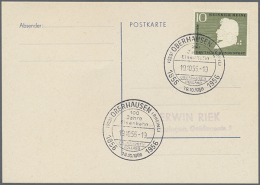 1956/1958, Lot Von 16 Blanko-Karten, Frankiert Mit Marken Mit POL-Lochungen (13 Bund, 3 Berlin), Je Sauber... - Autres & Non Classés