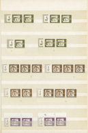 1961/1965, Bedeutende Deutsche, Postfrische Sammlung Von 49 Verschiedenen Druckerzeichen (21 Weißes Papier... - Autres & Non Classés