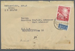 1949/1966, Vielfältiger Posten Von Ca. 750 Belegen Mit Sondermarken-Frankaturen Incl. Etlicher EF Und MeF,... - Autres & Non Classés