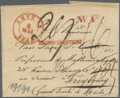 1773/1860, Partie Von Ca. 24 Markenlosen Belegen Mit TRANSIT-Stempeln, Darunter Früher L1 "D'ALLEMAGNE", Roter... - Autres & Non Classés