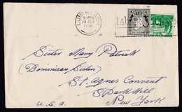 Ireland: Cover Luimneach To USA, 1950, 2 Stamps, Map (minor Damage) - Cartas & Documentos