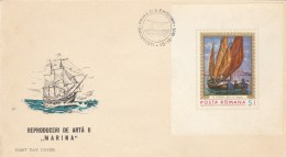 T447   PAINTING,SHIP COVERS FDC 1971 ROMANIA. - FDC