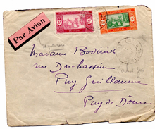 Lettre Par Avion De Saint Louis (1934) Pour Puy Guillaume_vignette  Rose - Poste Aérienne