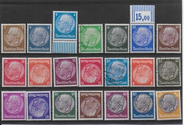 REICH - 1932 - YVERT N° 441/461 **/*/OB  (FILIGRANE LIGNES CROISEES)  - COTE = ENV. 1100 EUR. - HINDENBURG - Nuovi