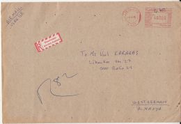 AMOUNT 46000, TESVIKIYE RED MACHINE STAMPS ON REGISTERED COVER, 1985, TURKEY - Lettres & Documents