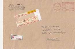 AMOUNT 1800, ISTANBUL, RED MACHINE STAMPS ON REGISTERED COVER, 2001, TURKEY - Covers & Documents