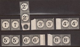 Trinidad & Tobago 1923-45 Postage Due, Pairs, Mint No Hinge, Wmk 4, Sc# J1-J7, SG D18-D24 - Trinidad Y Tobago