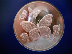 JAMAICA 10 DOLLARS 1979 SILVER PROOF "Butterflies And Flowers Above Date "free Shipping Via Registered Air Mail." - Giamaica