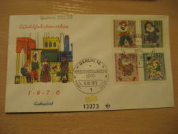 PUPPETS Yvert 335/8 Puppet Marionnette Marioneta Theater Theatre BERLIN 1970 FDC Cancel Cover BERLIN GERMANY - Puppets