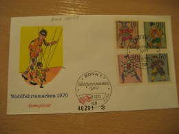 PUPPETS Yvert 501/4 Puppet Marionnette Marioneta Theater Theatre BONN 1970 FDC Cancel Cover GERMANY - Marionetten