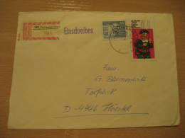 PUPPETS Puppet Marionnette Marioneta Theater Theatre FURSTENWALDE Stamp On Registered Cover DDR GERMANY - Marionetten