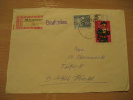 PUPPETS Puppet Marionnette Marioneta Theater Theatre FURSTENWALDE Stamp On Registered Cover DDR GERMANY - Marionnetten