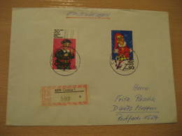 PUPPETS Puppet Marionnette Marioneta Theater Theatre COSWIG 1984 Stamp On Registered Cover DDR GERMANY - Marionetten