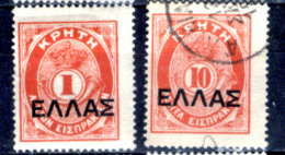 Creta-032 - 1910 - Y&T: N.19, 21, (+/o) - - Kreta