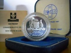 AUSTRALIA 10 $ DOLLARS 1987 SILVER PROOF NEW SOUTH WALES - Ongebruikte Sets & Proefsets