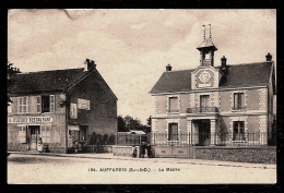 CPA ANCIENNE- FRANCE- AUFFARGIS (78)- LA MAIRIE EN TRES GROS PLAN- LE RESTAURANT "FLEURY"- POMPE- ANIMATION - Auffargis