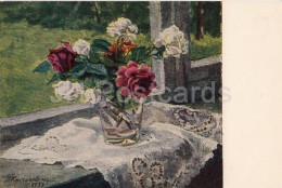 Painting By P. Konchalovsky - Roses By The Window - Flowers - Russian Art - 1954 - Russia USSR - Unused - Malerei & Gemälde