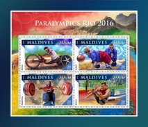 Maldives 2016, Paralimpic In Rio, Goalball, Athletic, Weightlifting, 4val In BF - Weightlifting