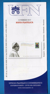 Vaticano °- 2017 - Boll. Uffic. BUSTA  FILATELICA . Vedi Descrizione - Cartas & Documentos