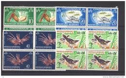 Nouvelles Hébrides  :  Yv  215-18  **   Blocs De 4  ,oiseau - Poisson - Nuevos