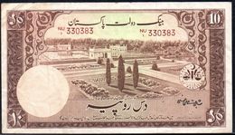 PAKISTAN 10 RUPEES ND 1951 P-13 VG-F - Pakistán