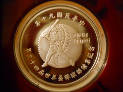 CHINA TAIWAN 50 DOLLARS (YUAN) NT$ 2001 SILVER PROOF "34th BASEBALL WORLD CUP" - Taiwán