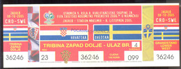 Football Soccer  CROATIA  Vs SWEDEN   Ticket  8.10.2005. FIFA WC 2006.  Qall. - Match Tickets