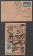 BACCARAT - MEURTHE ET MOSELLE - ERINNOPHILIE/ 1946 VIGNETTE CLUB PHILATELIQUE LORRAIN SUR CARTE (ref LE1007) - Briefmarkenmessen