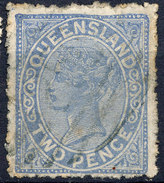 Stamp QUEENSLAND Queen Victoria 2p Used Lot#28 - Oblitérés