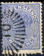 Stamp QUEENSLAND Queen Victoria 2p Used Lot#35 - Gebraucht