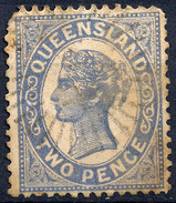 Stamp QUEENSLAND Queen Victoria 2p Used Lot#36 - Gebraucht