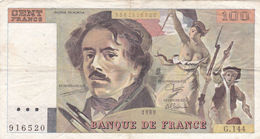 FRANCE 100 FRANCS 1989 VG-F P-154d - 100 F 1978-1995 ''Delacroix''