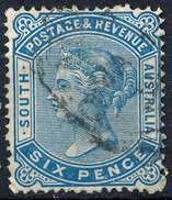 Stamp SOUTH AUSTRALIA Queen Victoria 6p Used Lot#32 - Gebraucht