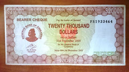 ZIMBABWE 20000 DOLLARS 2003 2005 P-30 F-VF - Zimbabwe