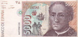 SPAIN 5000 PESETAS 12.10. 1992 (1996) VF P-165 "free Shiping Via Registered Air Mail" - [ 4] 1975-… : Juan Carlos I