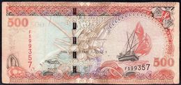 MALDIVES 500 RUFIYAA 2006 VF "free Shipping Via Registered Air Mail" - Maldivas