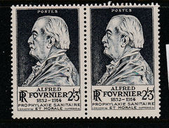 FRANCE N° 789 2F + 3F BLEU NOIR ALFRED FOURNIER POINT DANS LE O DE PROPHYLAXIE  NEUF SANS CHARNIERE - Ungebraucht