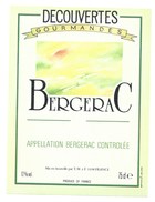 étiquette Vin Découvertes Gourmandes   Bergerac - Bergerac