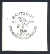 Germany Deutschland 1959 Cancellation: World Championships In Asphalt Bowling; Asphaltkegeln; - Boule/Pétanque