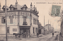 BAZANCOURT 51 ( ROUTE DE BOULT SUR SUIPPE )  MODERNE HOTEL 1924 - Bazancourt