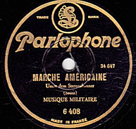 78 T. 25 Cm - état B - MUSIQUE MILITAIRE - MARCHE AMERICAINE - HOCH HABSBURG - 78 T - Disques Pour Gramophone